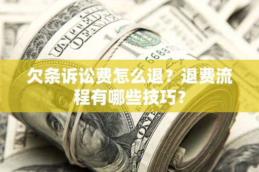 武汉欠条诉讼费怎么退？退费流程有哪些技巧？
