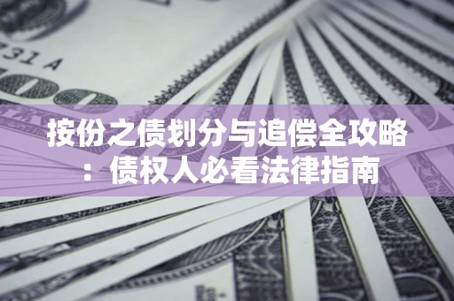 武汉按份之债划分与追偿全攻略：债权人必看法律指南